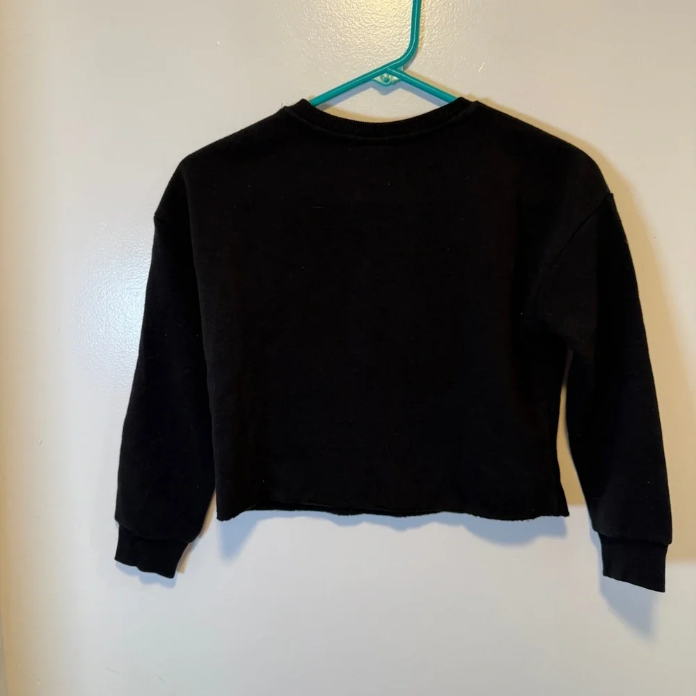 AC/DC Black Cropped Sweatshirt kids size small (6/7) NWOT‎